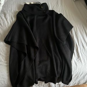 Ann Taylor Black Turtle Neck Shawl